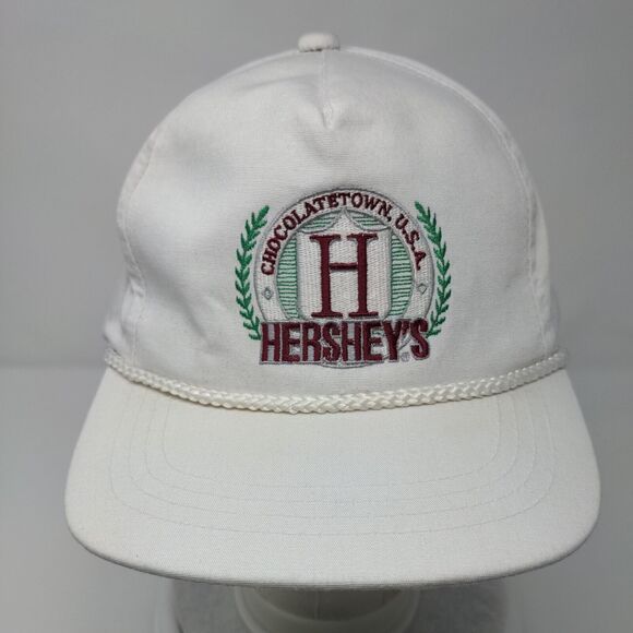 Hershey's Chocolatetown USA Snapback Rope Hat White OSFA Adjustable - Picture 2 of 9